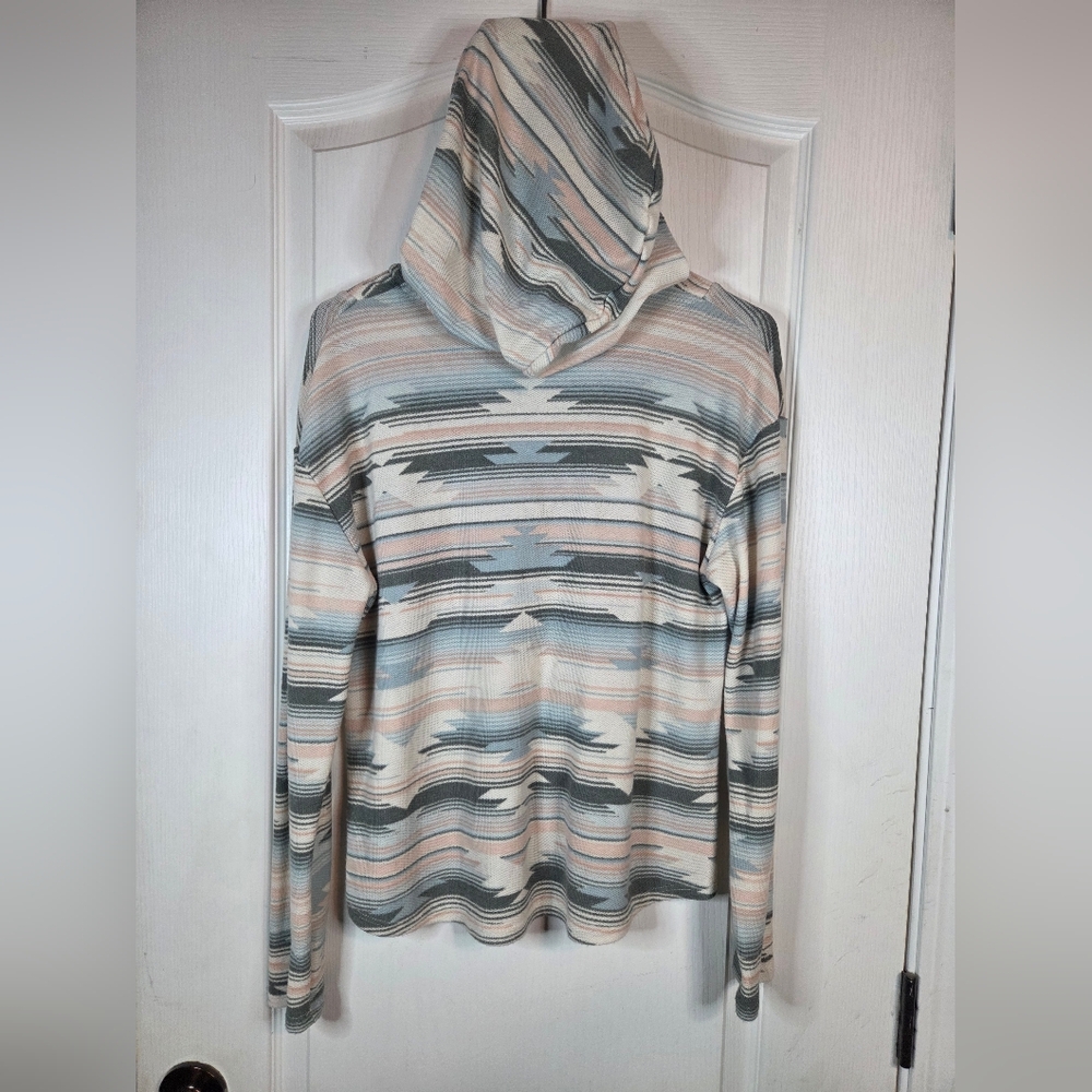 Wallflower Baja Hoodie Boho Aztec Pullover Womens Large Lightweight - Picture 2 of 16